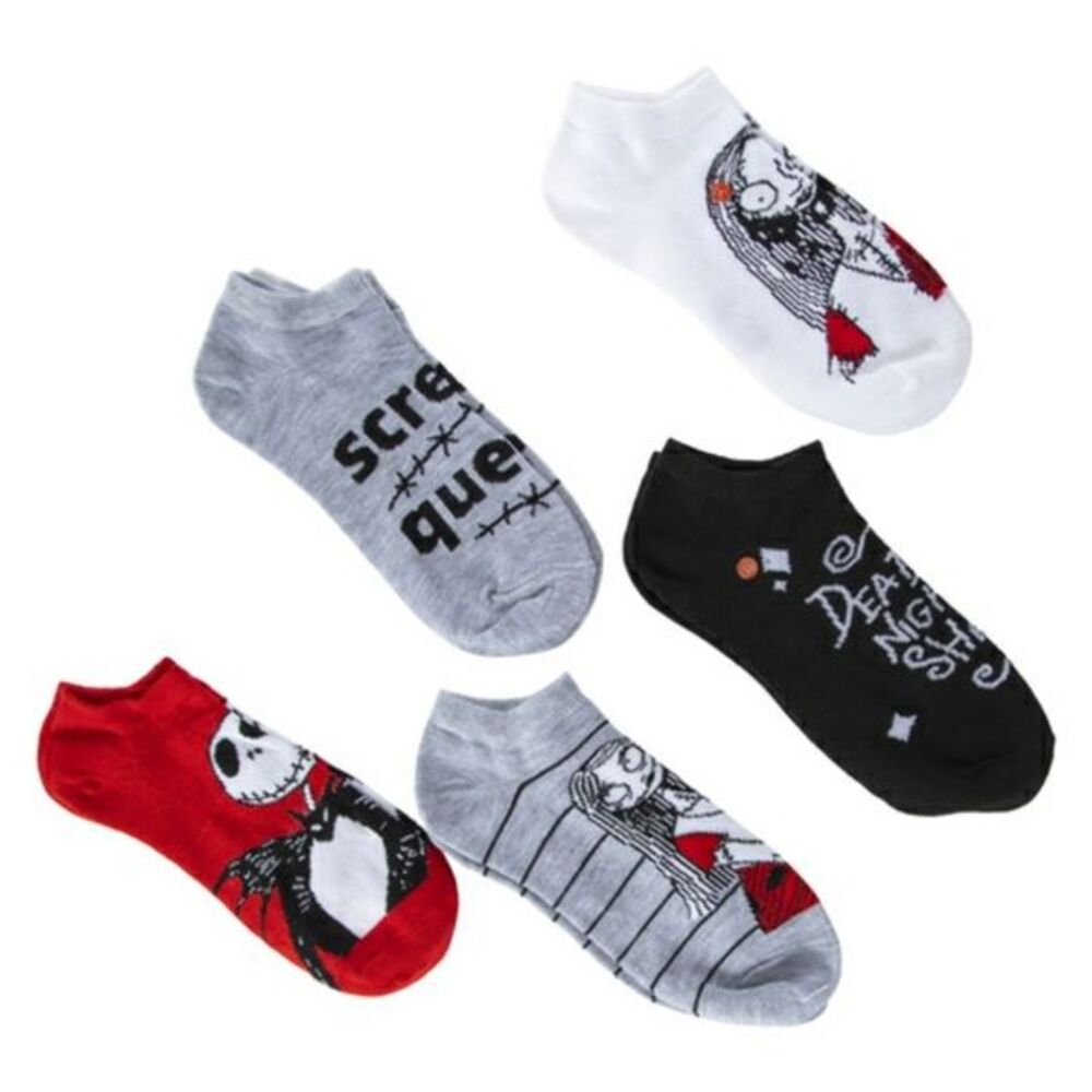 NWT Disney Nightmare before Christmas Jack Skellington 5 pack of ankle socks